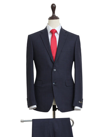 Dark Navy Pure Wool Textured Suit