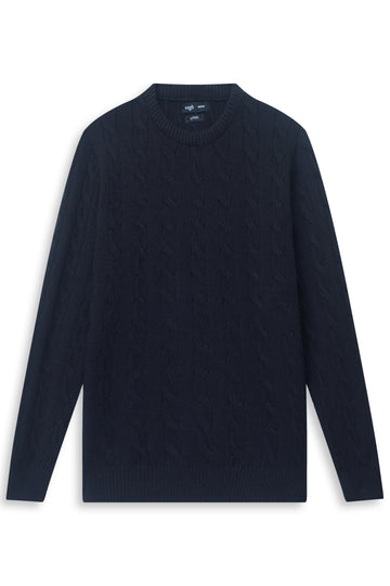 Classic Black Cable Knit Sweater
