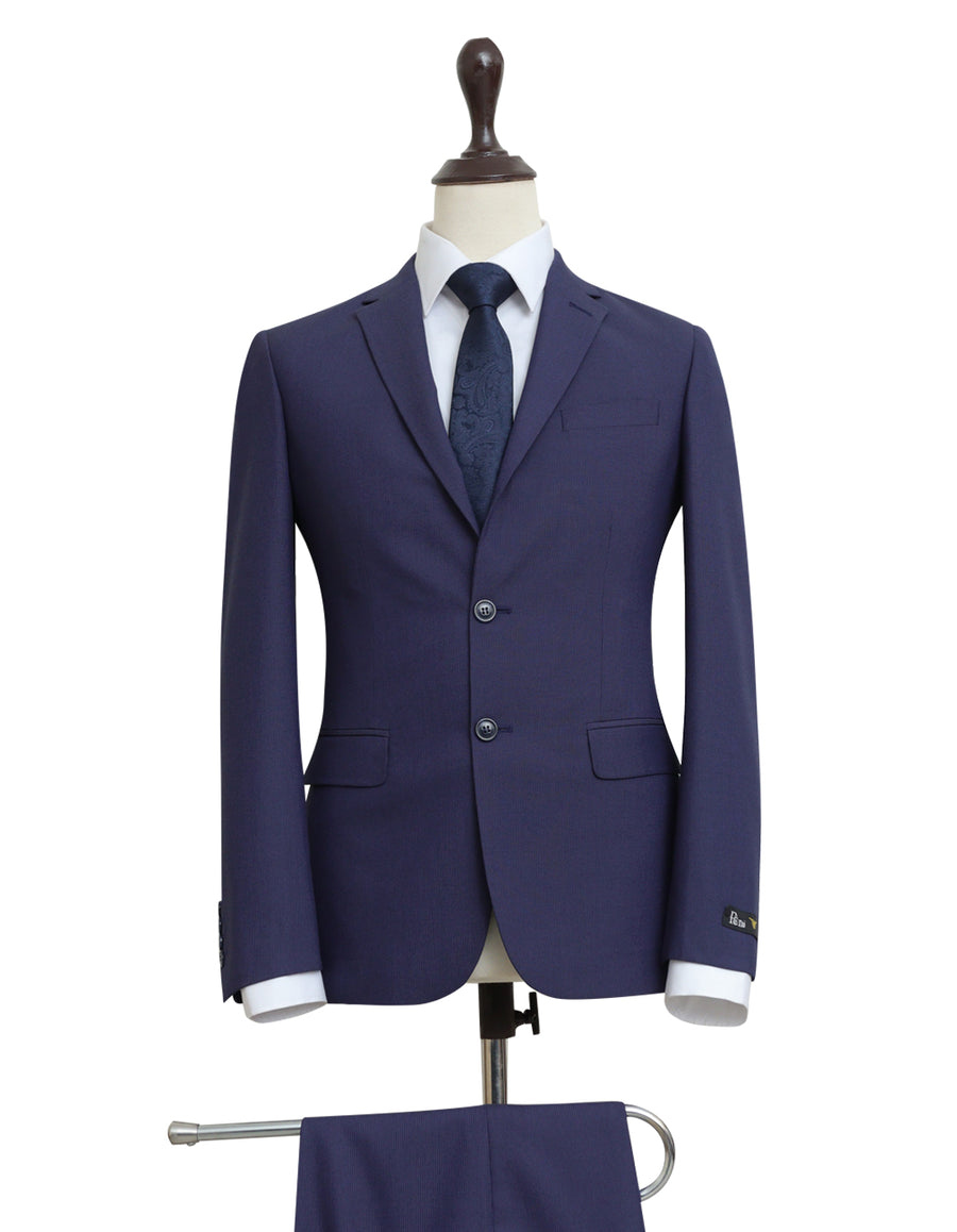 Indigo Self Textured Two Piece Suit