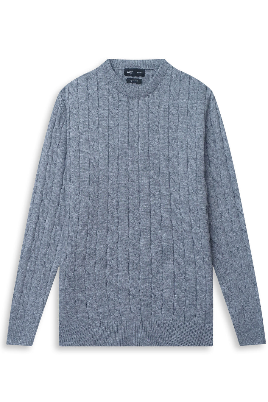 Classic Grey Cable Knit Sweater