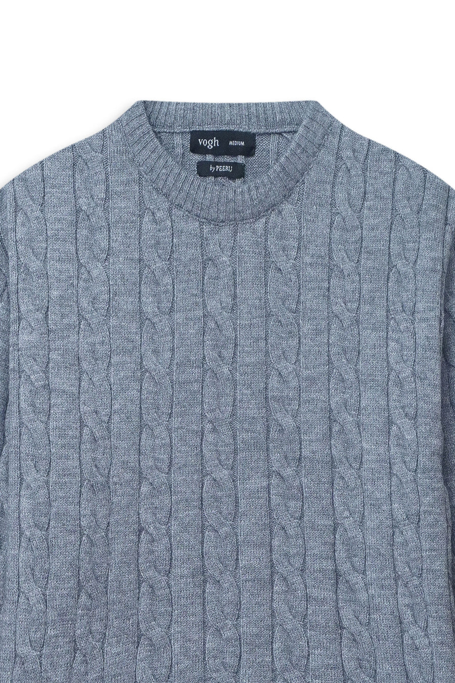 Classic Grey Cable Knit Sweater