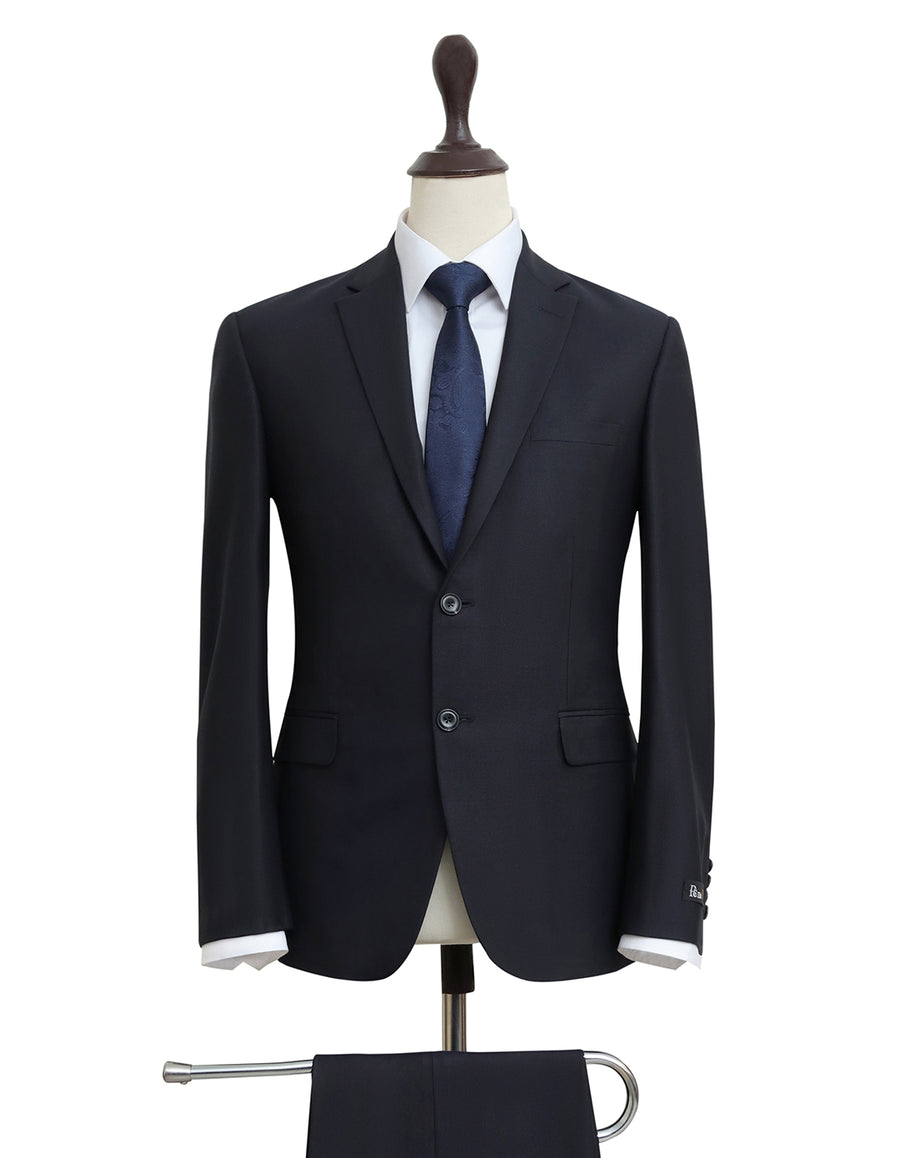 Midnight Blue Wool Lycra 2 Piece Suit