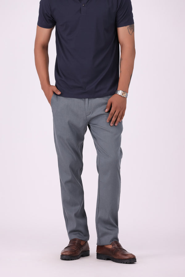 Grey Smart Fit Chino Trouser