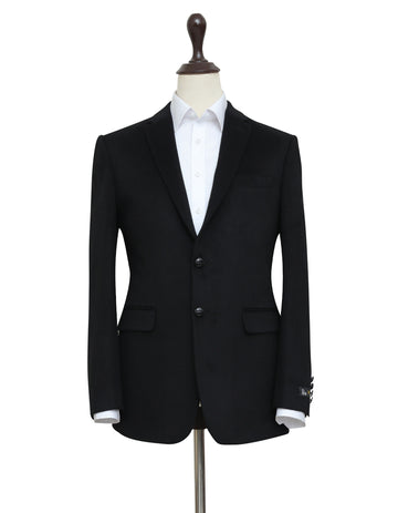 Classic Black Flannel Blazer