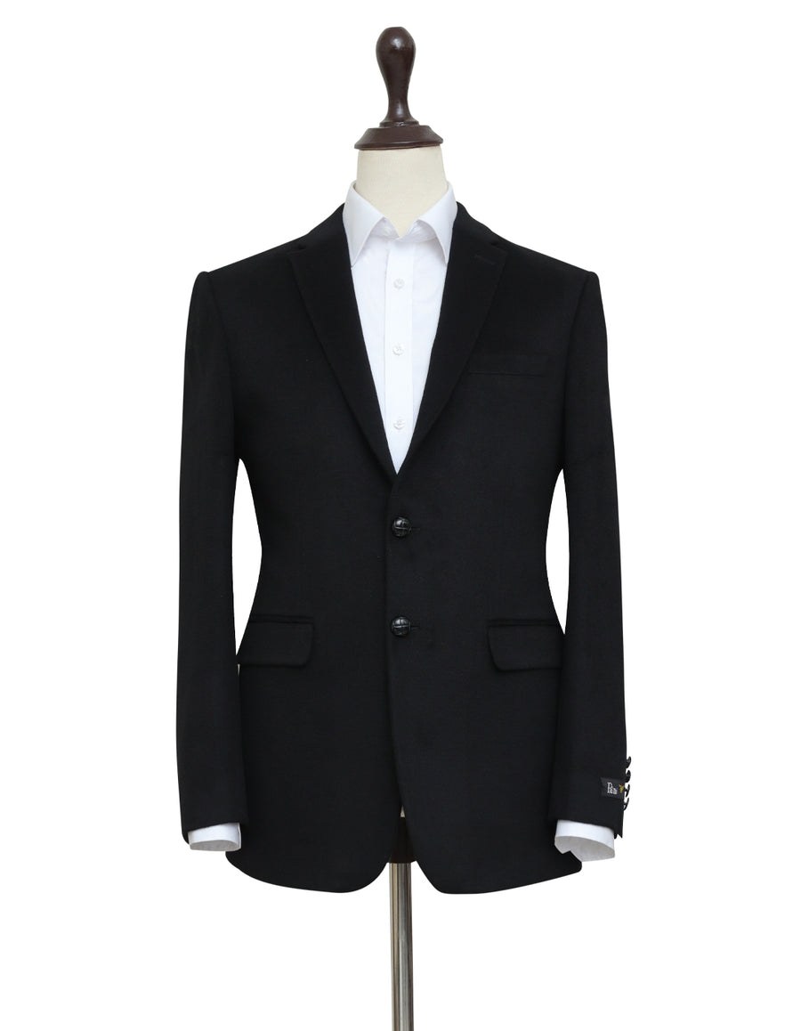 Classic Black Flannel Blazer