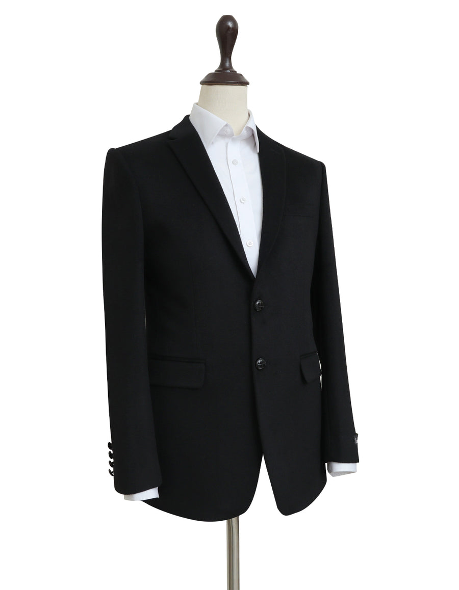 Classic Black Flannel Blazer