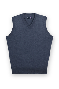 Merino Wool Sleeveless Sweater - Grey