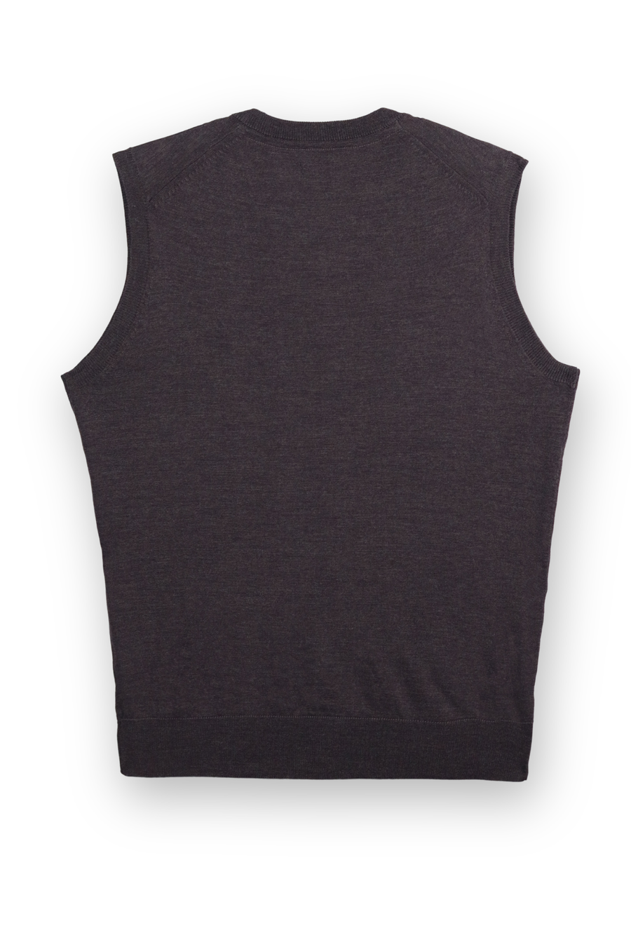 Merino Wool Sleeveless Sweater - Brown