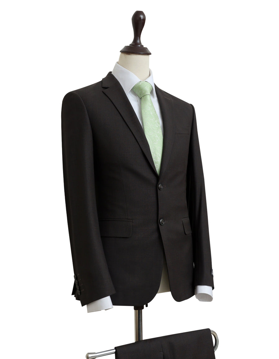 Classic Dark Brown Wool Suit