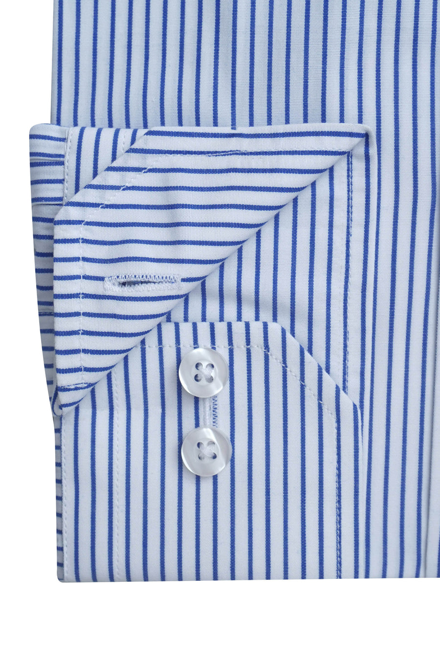 White & Navy Stripe Formal Dress Shirt