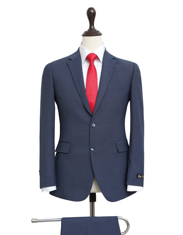 Steel Blue Textured Two Piece Suit