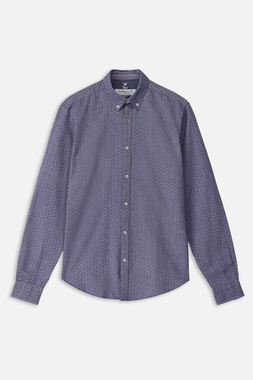 Indigo Print Casual Shirt