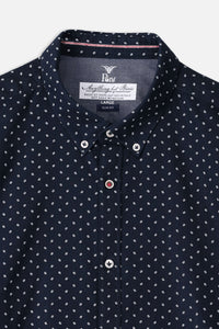 Navy Print Casual Shirt