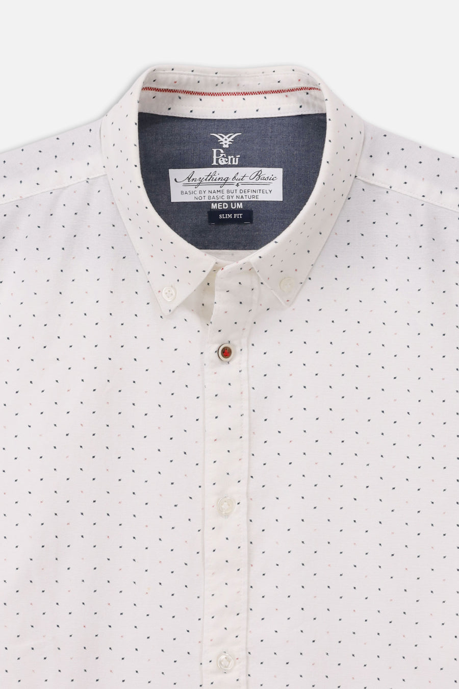 White Print Button Down Shirt