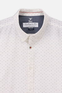 White Print Button Down Shirt