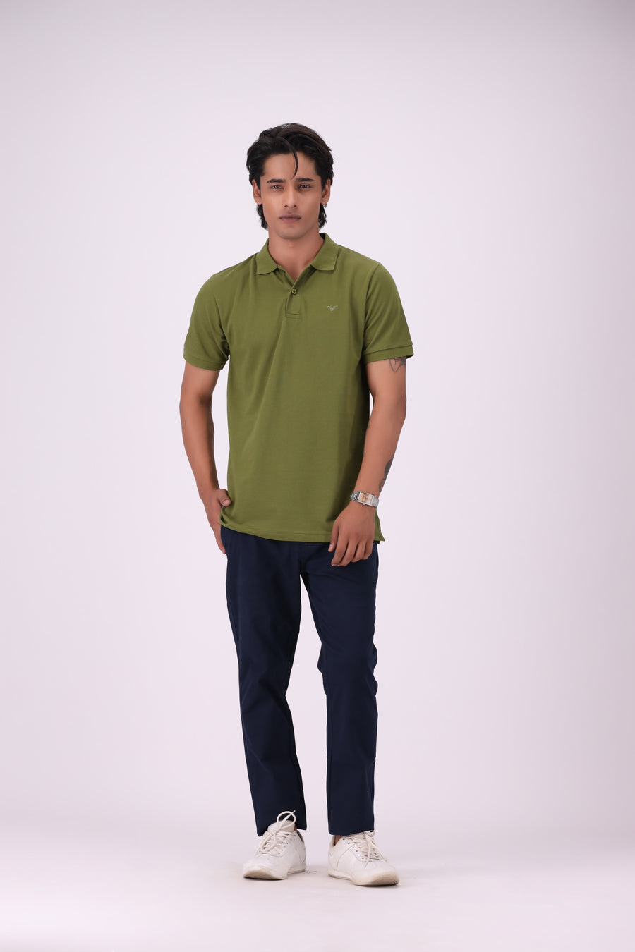 Green Pique Knit Polo