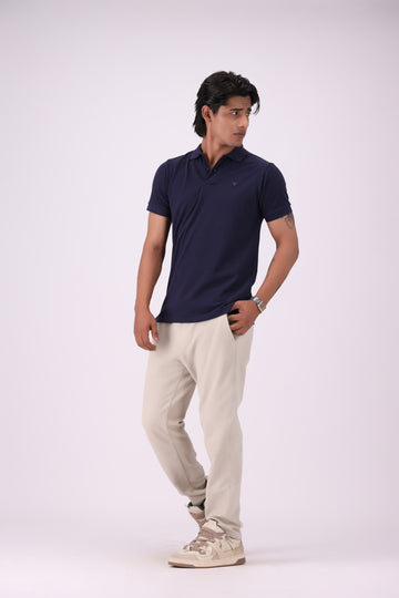 Navy Pique Knit Polo