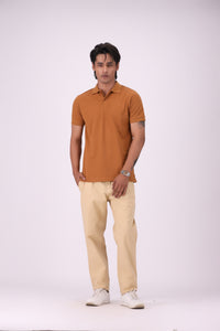 Khaki Pique Knit Polo