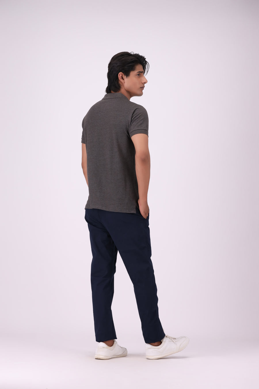 Charcoal Pique Knit Polo