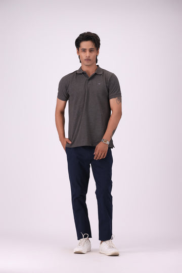 Charcoal Pique Knit Polo