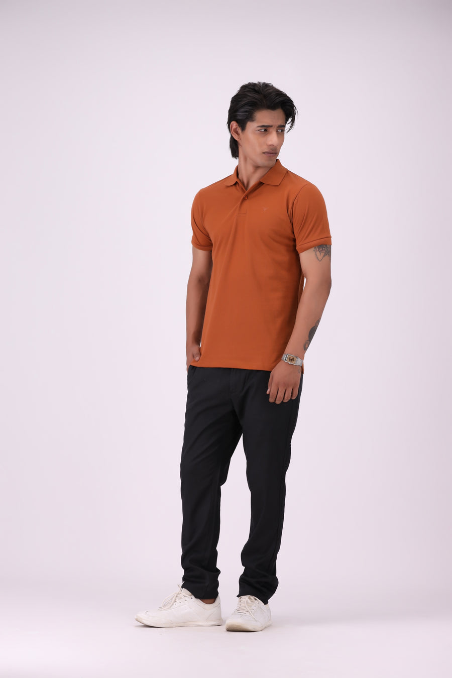 Mustard Pique Knit Polo