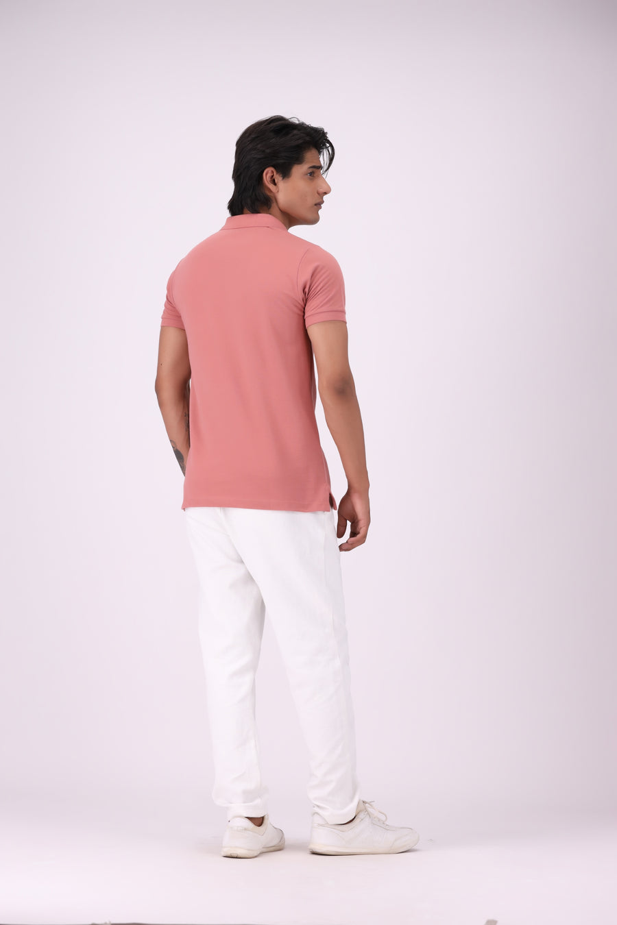 Tea Pink Pique Knit Polo