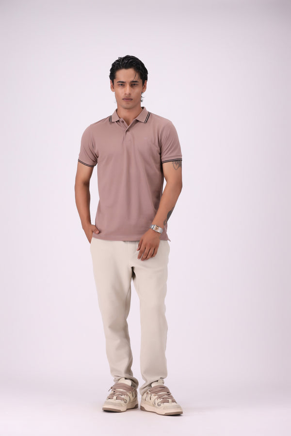 Light Brown Basic Pique Knit Polo