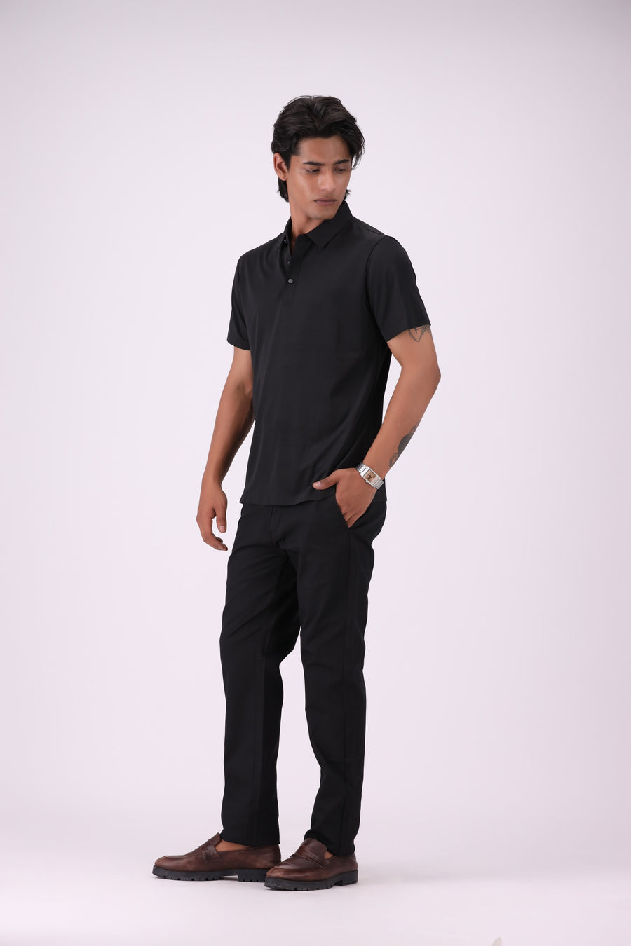 Black Polyamide Polo