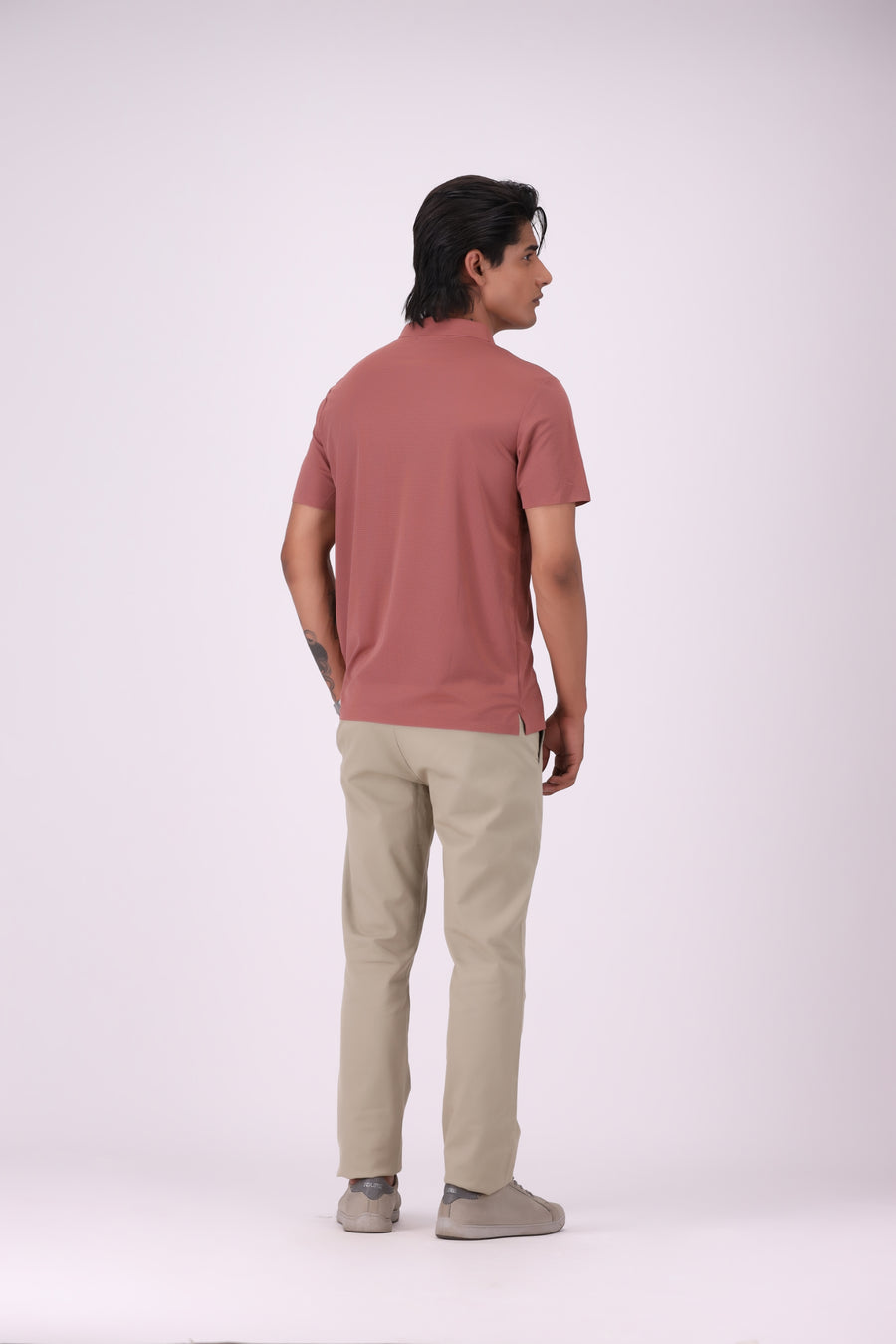 Tea Pink Polyamide Polo