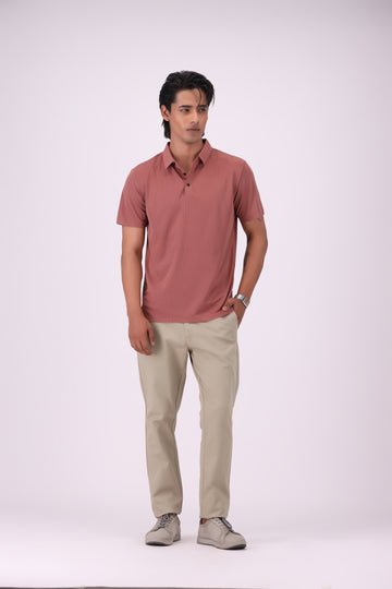 Tea Pink Polyamide Polo