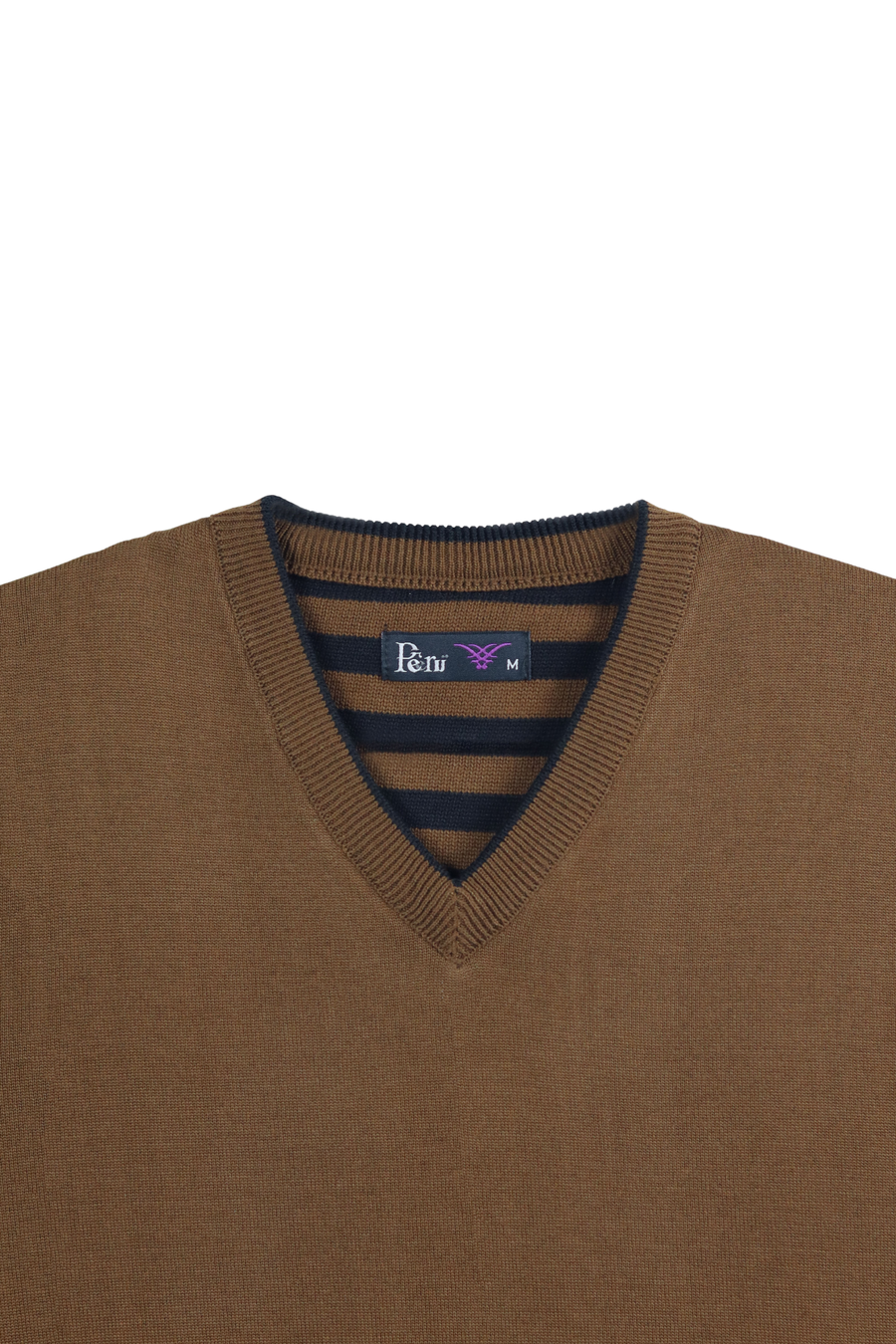 Rust Brown V Neck Sleeveless Sweater