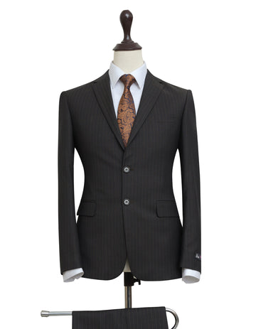 Brown Stripe Wool Suit