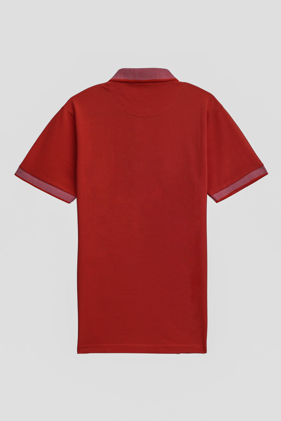 Orange Contrast Collar Pique Knit Polo