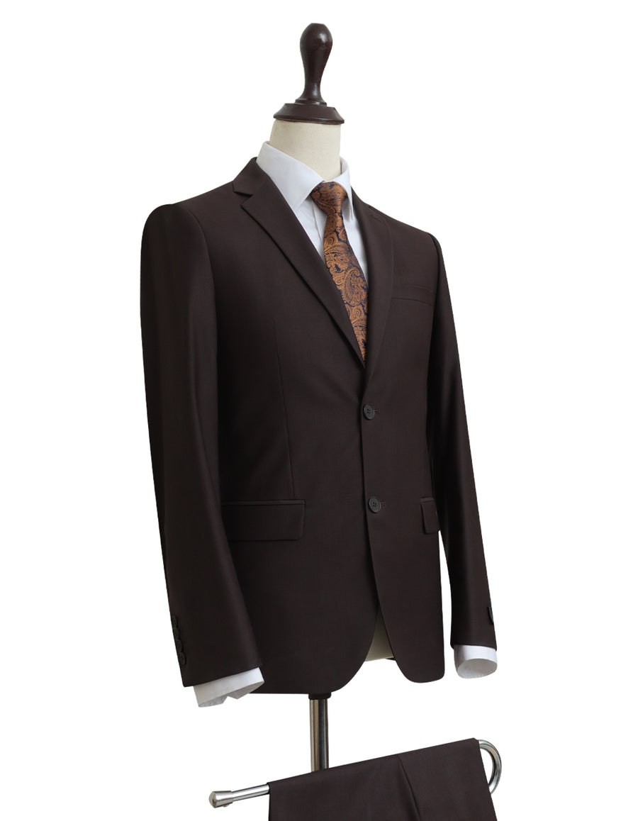 Classic Dark Brown Tropical Suit