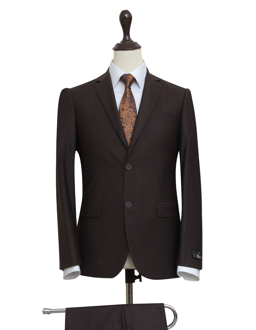 Classic Dark Brown Tropical Suit