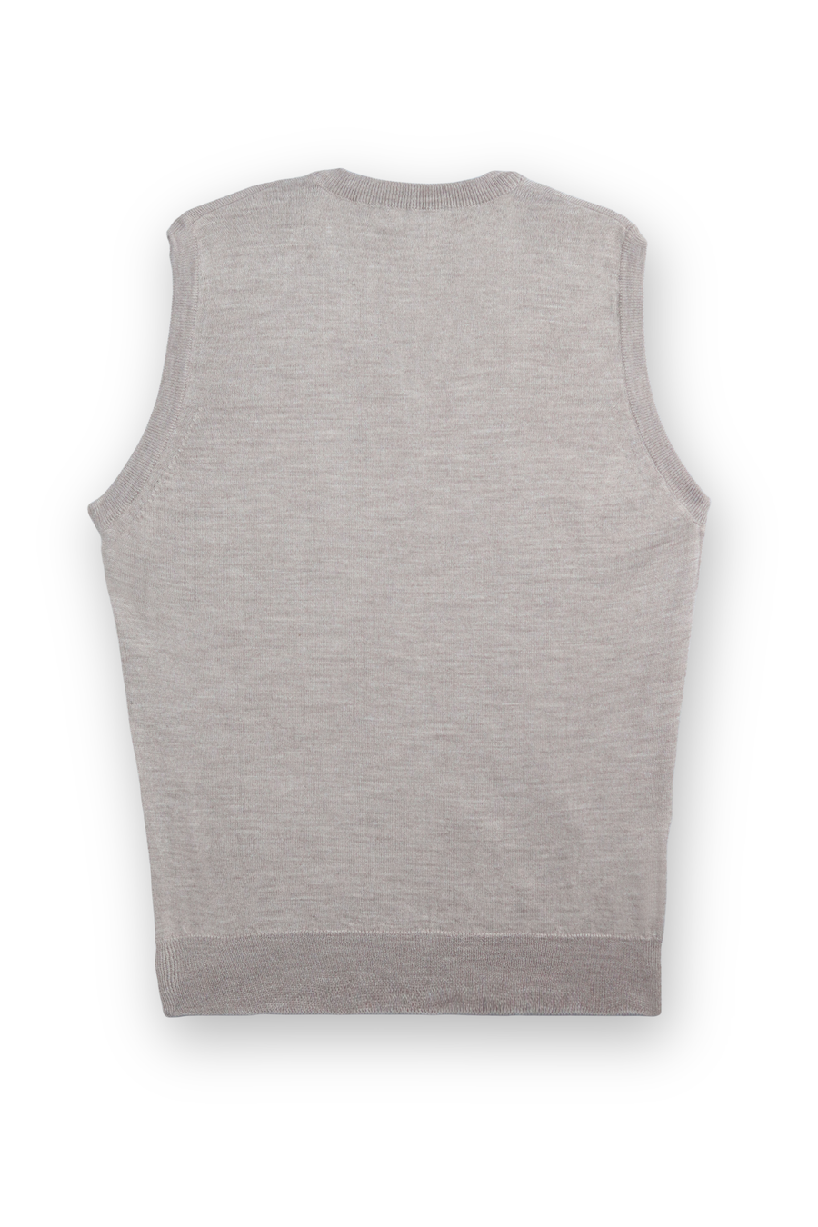 Beige Merino Blend Sleeveless Sweater