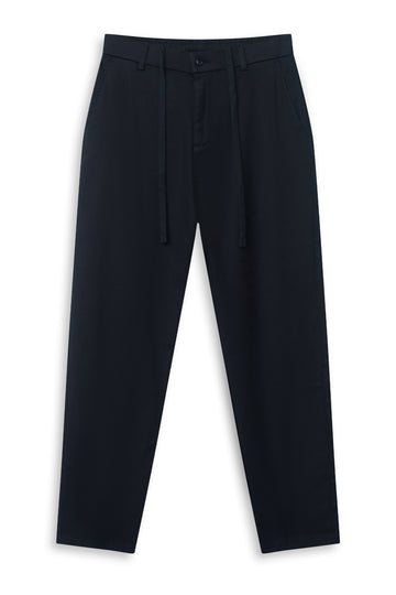 Midnight Black Pleated Trousers