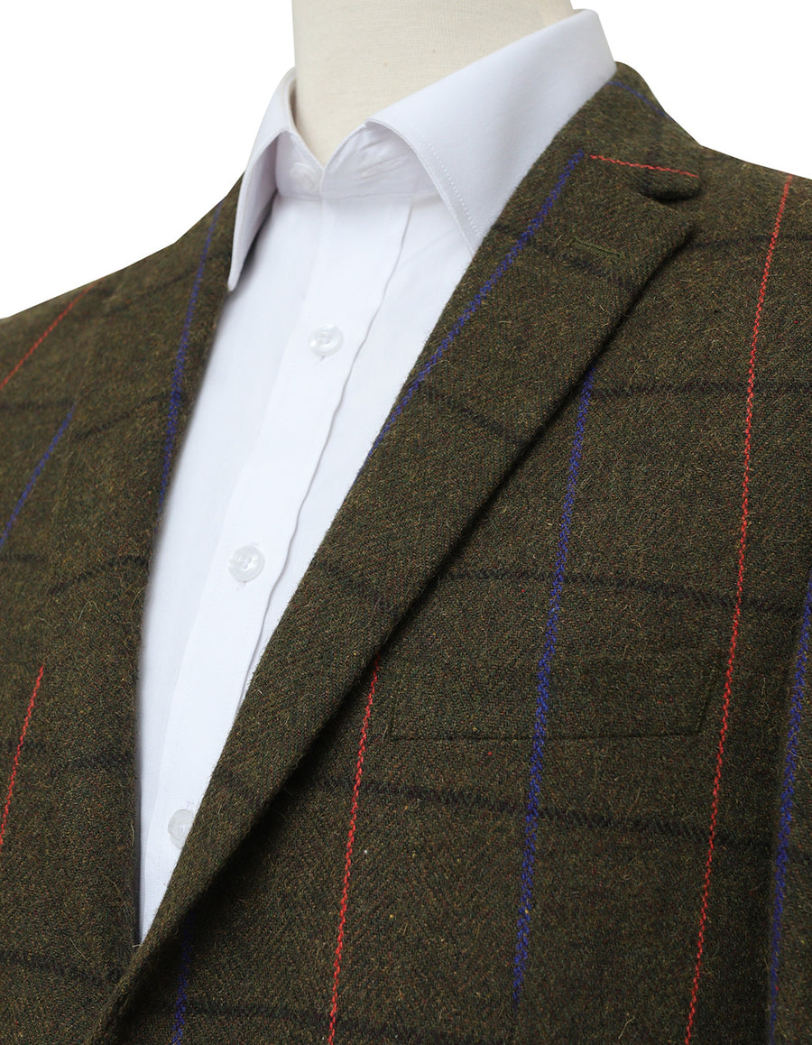 Olive Tweed Wool Blazer