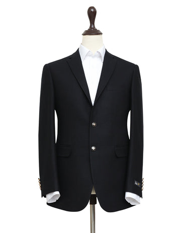 Classic Black Flannel Blazer