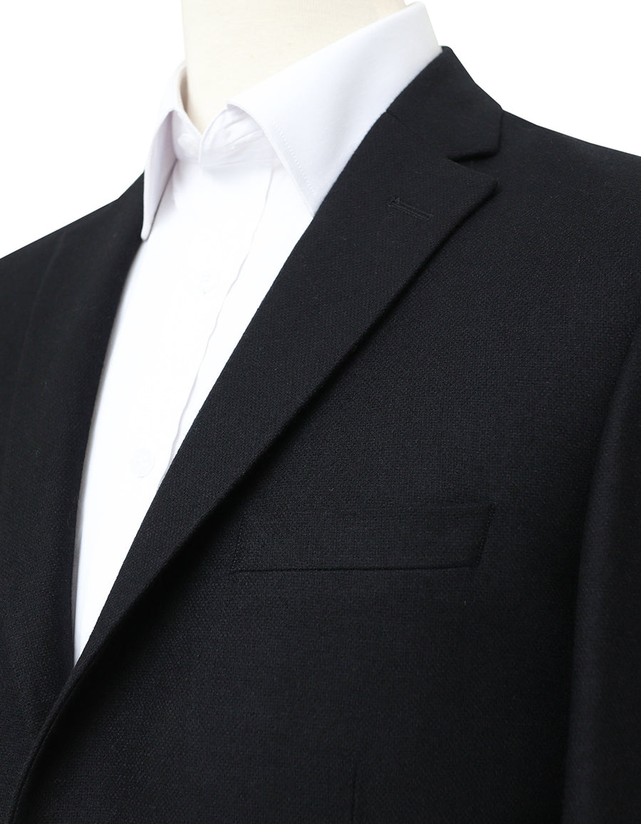 Classic Black Flannel Blazer