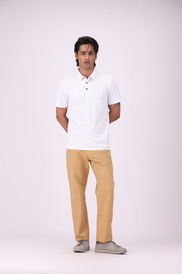 White Polyamide Polo