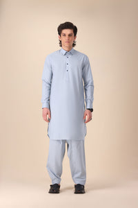 Classic Blueish Grey Regular Fit Shalwar Kameez