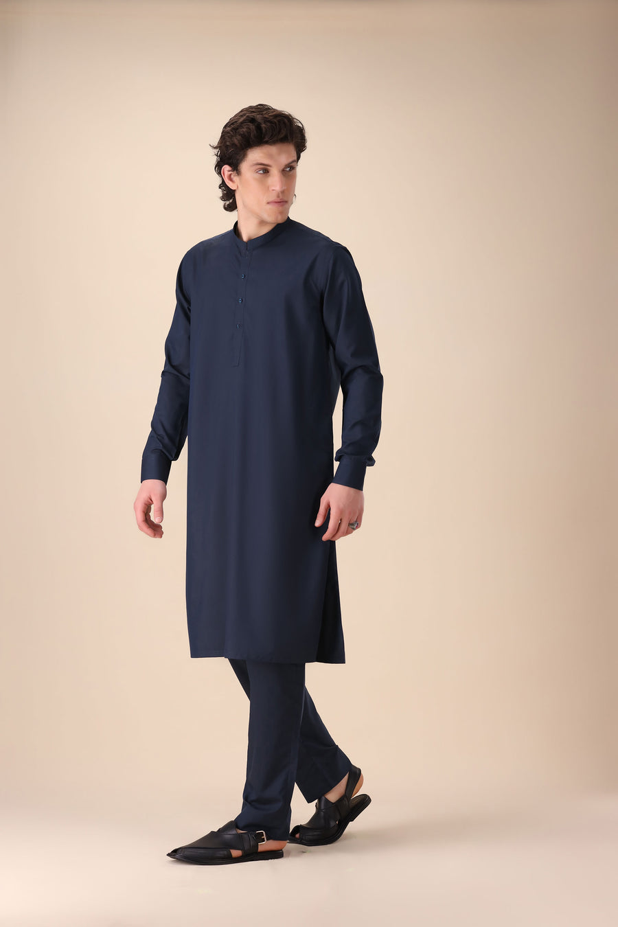 Navy Blue Slim Fit Shalwar Kameez