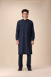 Navy Blue Slim Fit Shalwar Kameez
