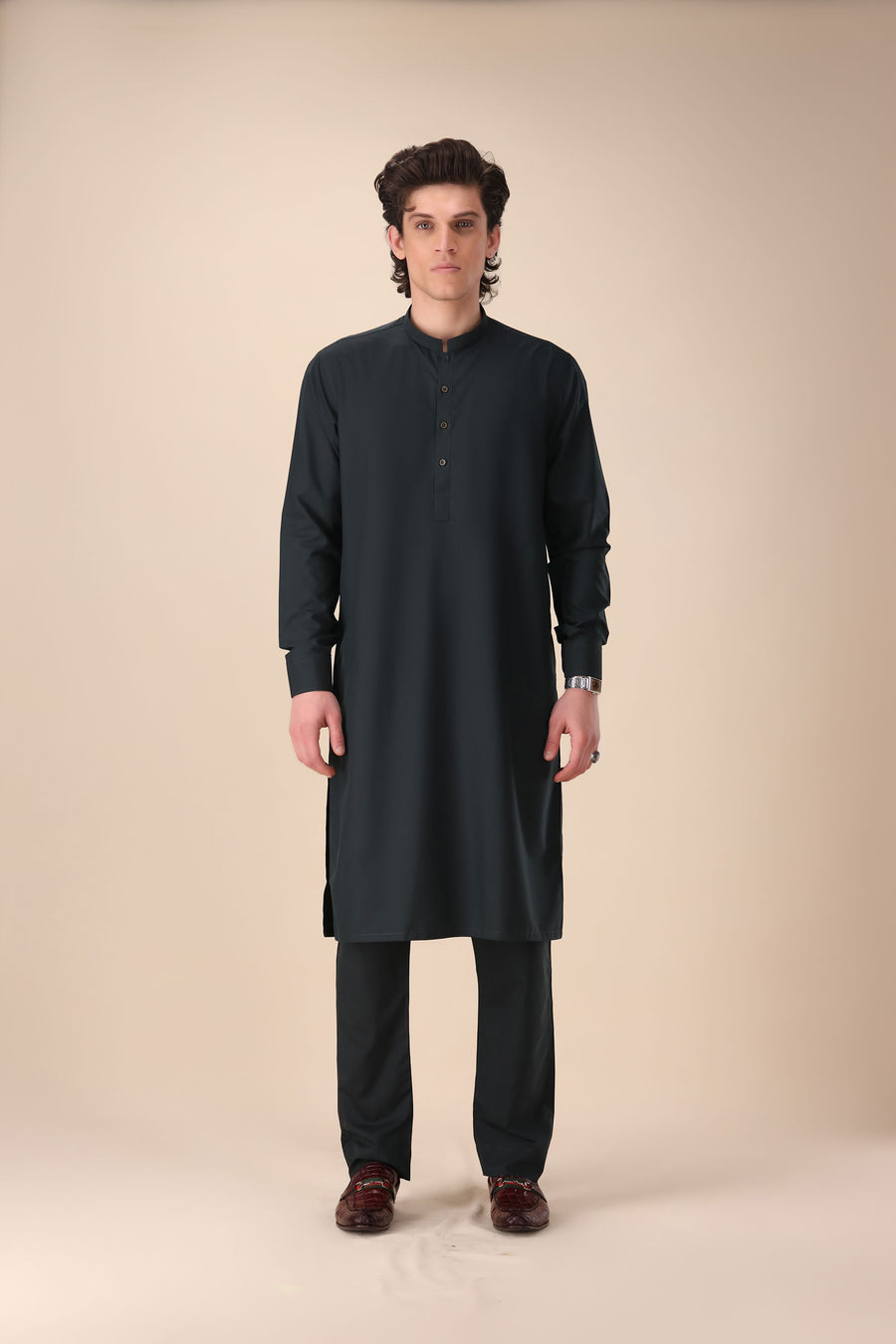 Dark Green Slim Fit Shalwar Kameez