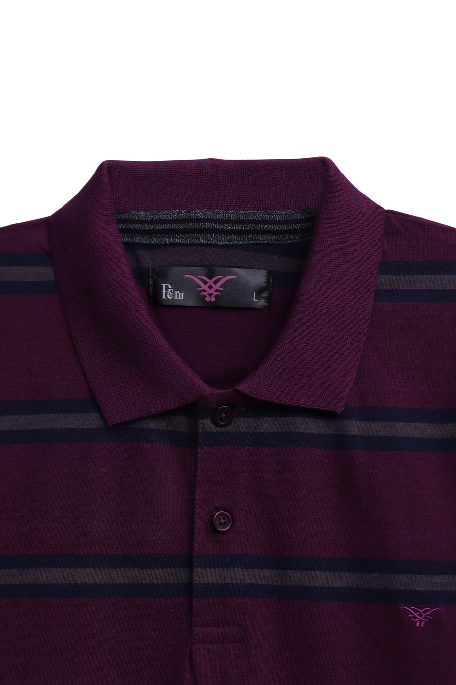 Purple Stripe Cotton Polo