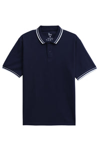 Classic Navy Contrast Collar Polo