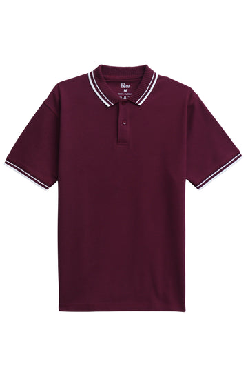 Maroon Cotton Tipping Polo