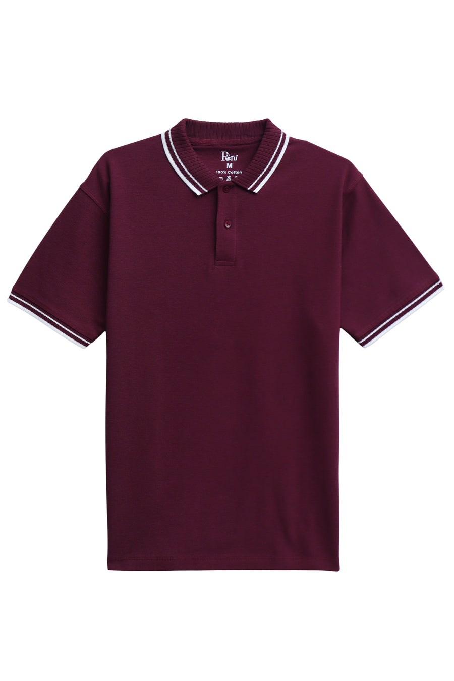 Maroon Contrast Tipping Polo