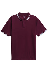 Maroon Contrast Tipping Polo